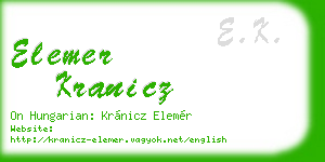 elemer kranicz business card